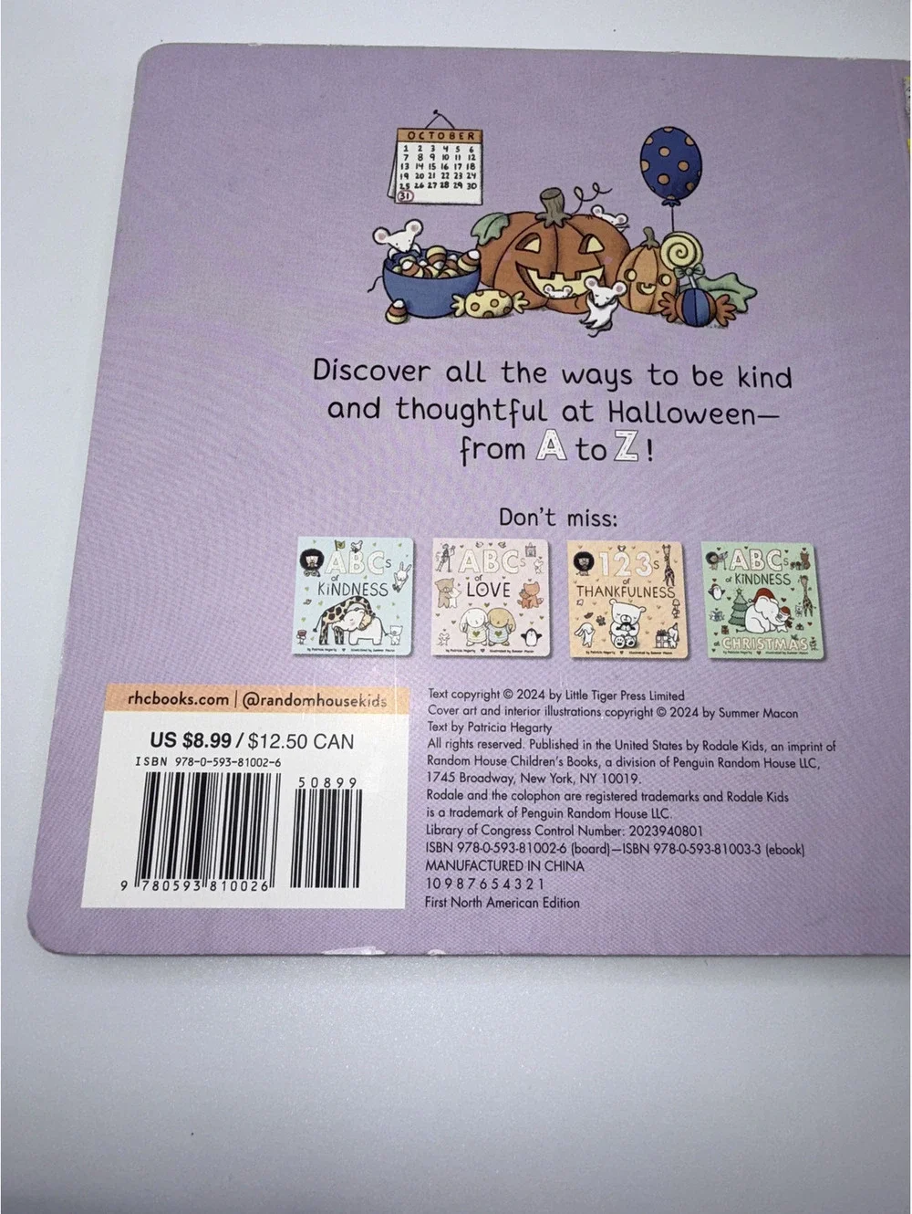 NEW! ABC's of Kindness at Halloween by Patricia Hegarty
